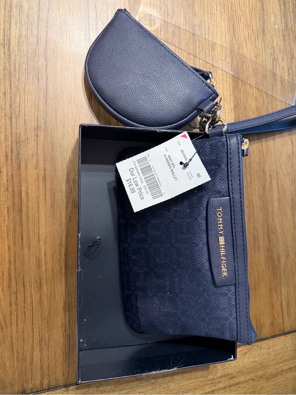 Tommy Hilfiger Navy Crossbody Wristlet with Coin Pouch
